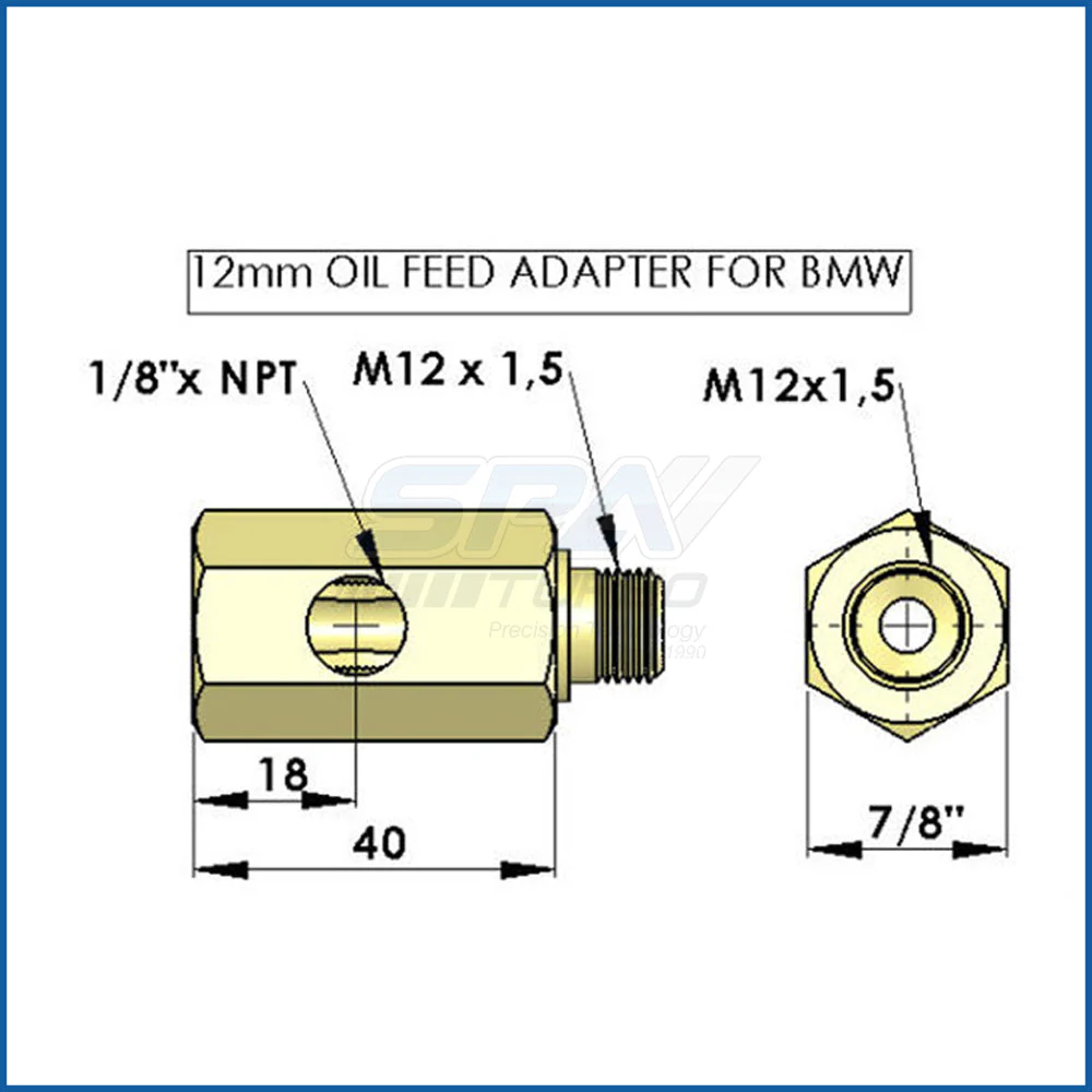 SPA TURBO 12mm oil sensor feed adapter BMW engines - Image 4