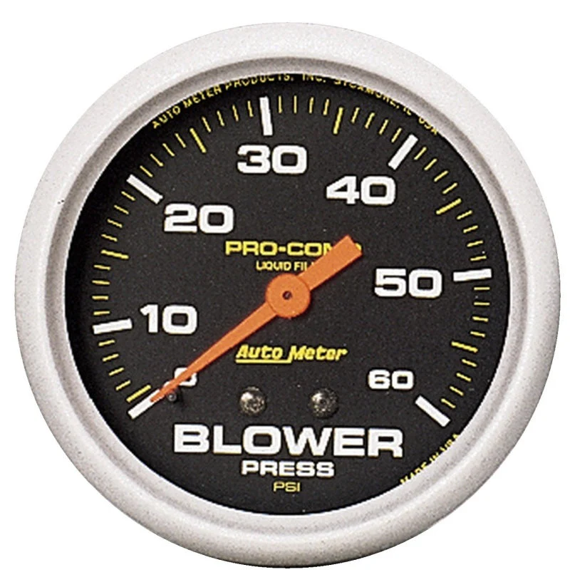 2-5/8" BLOWER PRESSURE, 0-60 PSI, MECHANICAL, LIQUID FILLED, PRO-COMP