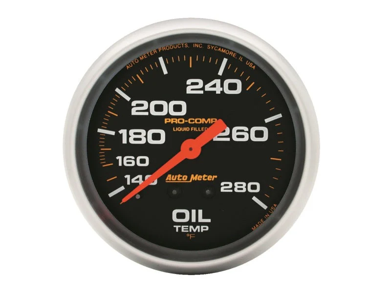 2-5/8" OIL TEMPERATURE, 140-280 °F, 12 FT., MECHANICAL, LIQUID FILLED, PRO-COMP
