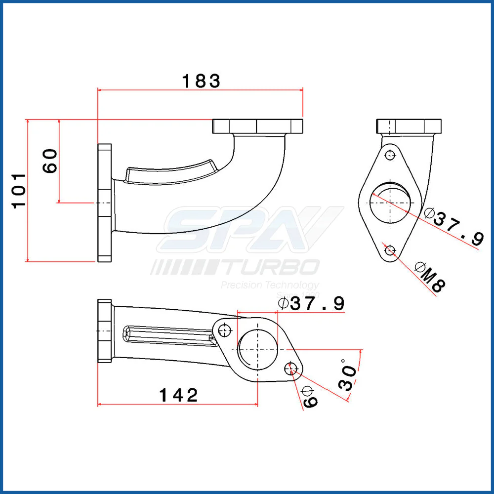 SPA TURBO 2JZGTE 2 bolt wastegate mount for TMTY03 manifold - Image 3