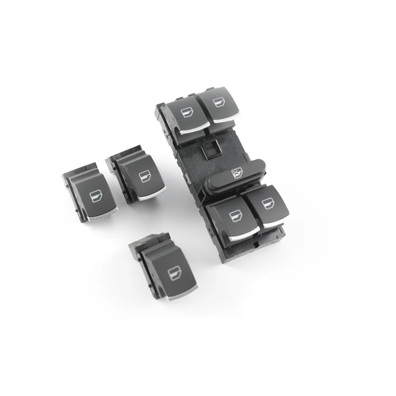 4-Door Brushed Aluminum Window Switch Set