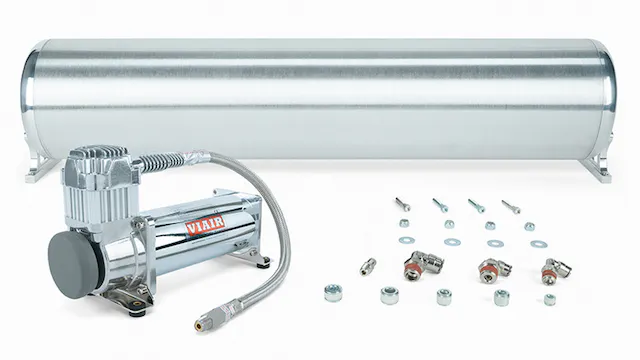 Air Lift Performance 28" FLO Tank w/ Viair 444c Compressor, 1/4" & 3/8" fittings and tank mounting hardware