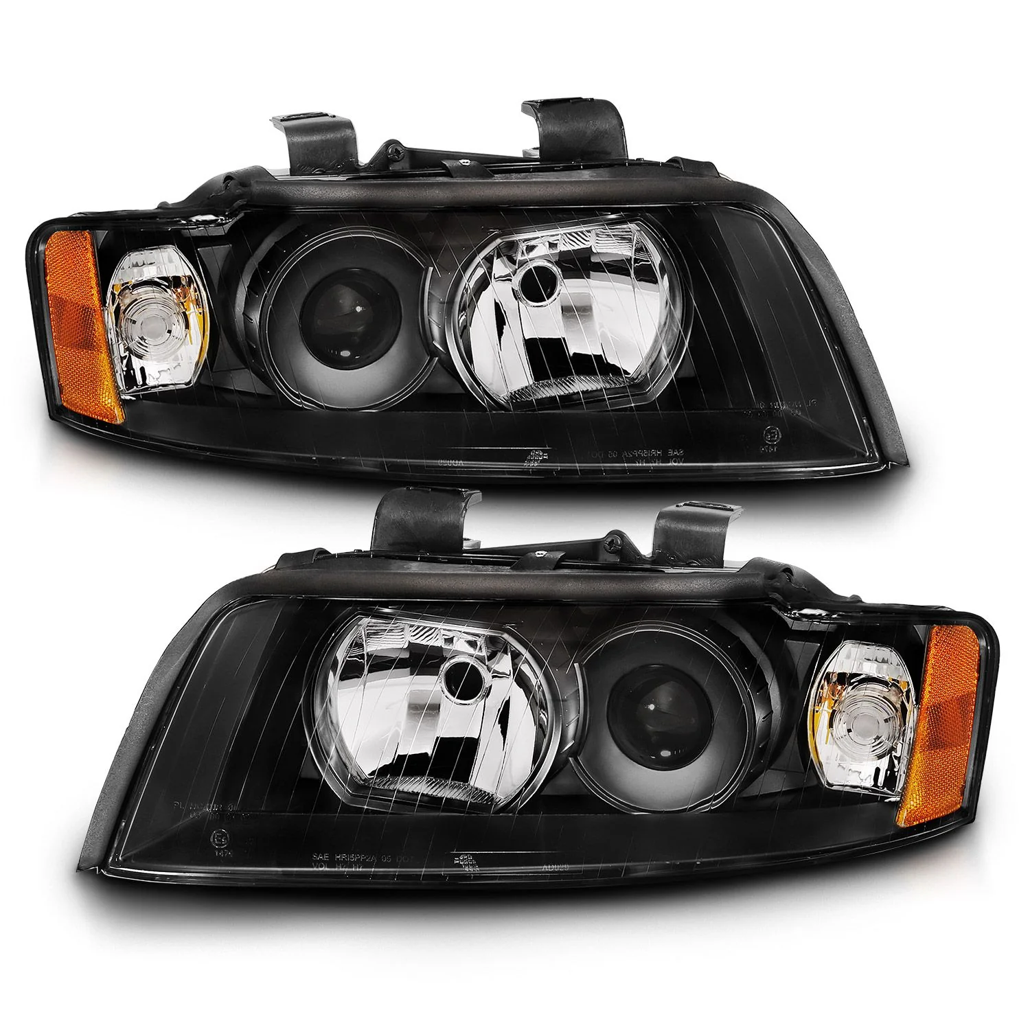 ANZO Audi A4/S4 (B6) Projector Headlights Black (Halogen) - Image 2