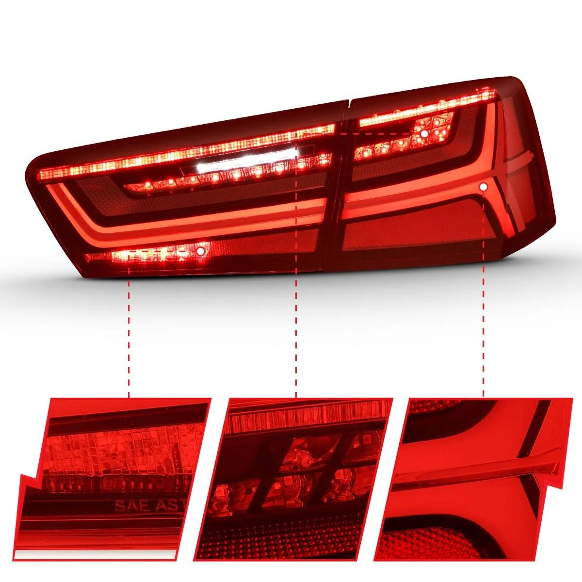 ANZO Audi A6/S6 (C7) LED Tail Lights w/ Sequential Turn Signals - Image 3