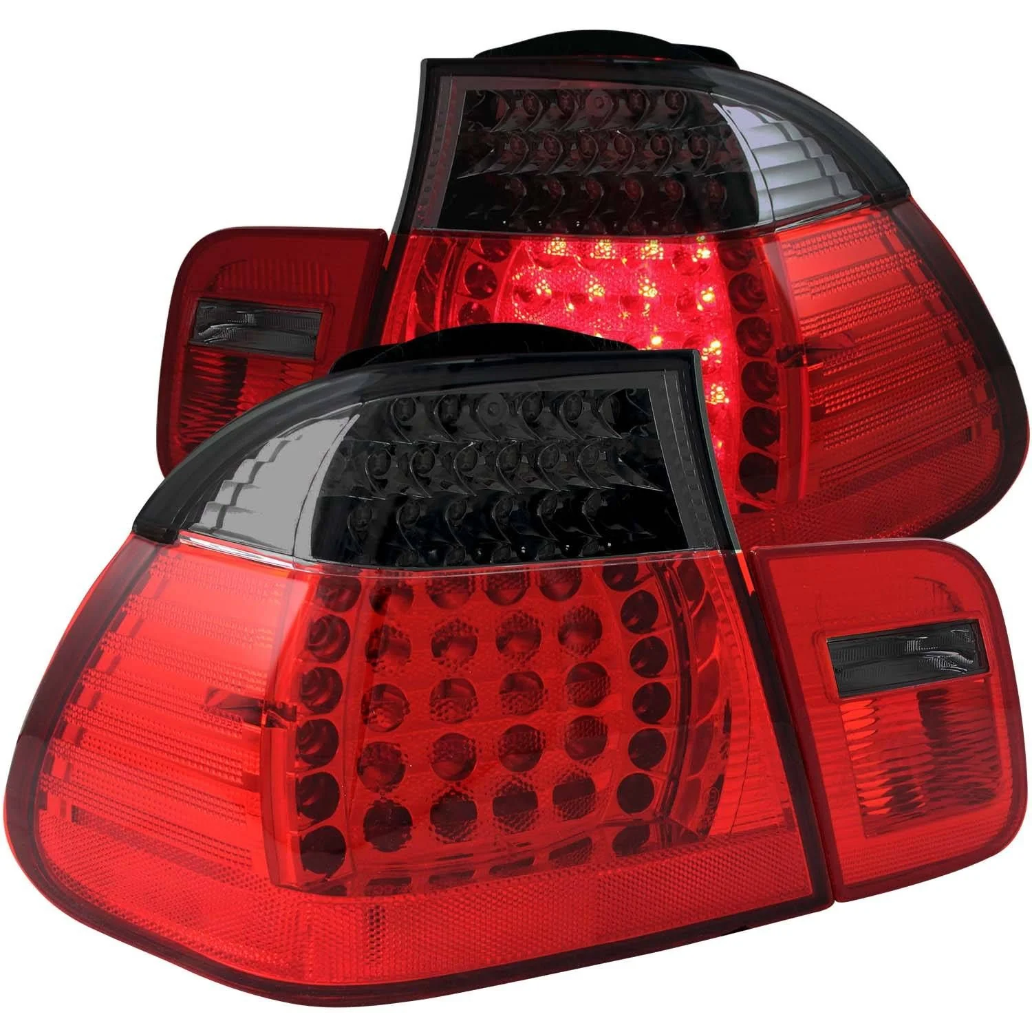 ANZO BMW E46 3-Series (02-05) 4-Door LED Taillights Red/Smoked