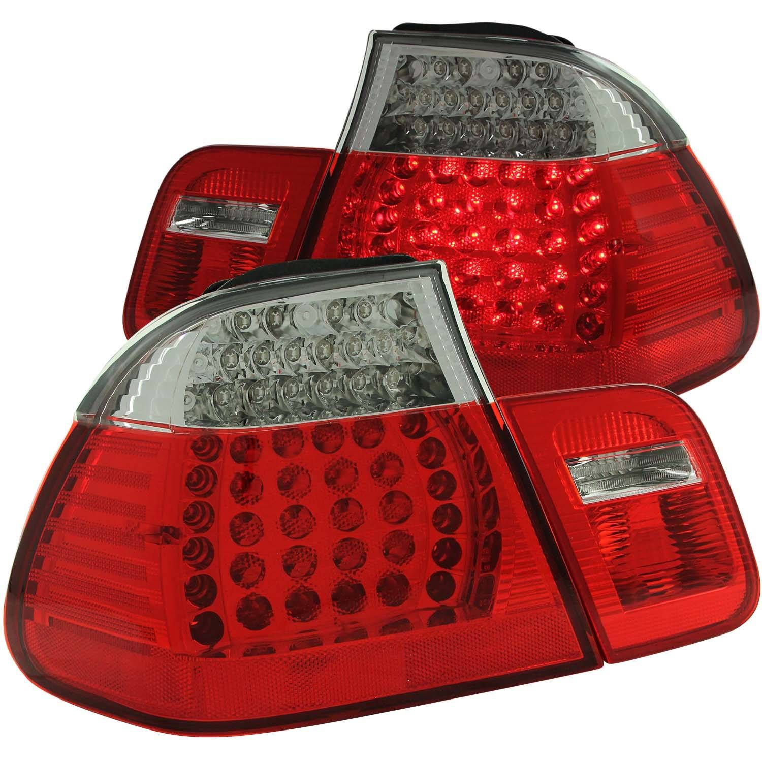 ANZO BMW E46 3-Series (99-01) 4-Door LED Taillights Red/Clear