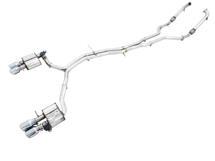 AWE SwitchPath™ Exhaust (Non-Resonated) for Audi B9 S4 - Chrome Silver Tips