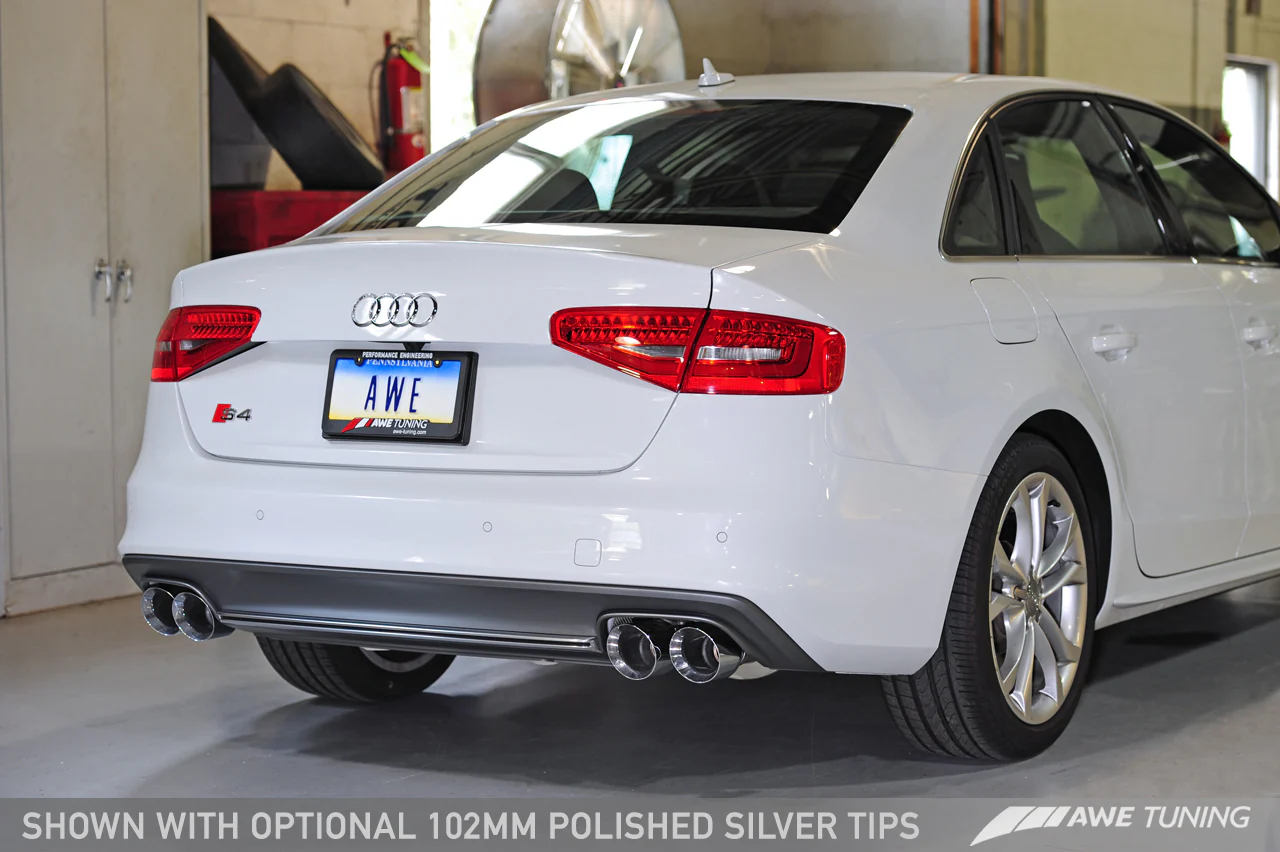 AWE Touring Edition Exhaust for Audi B8.5 S4 3.0T - Chrome Silver Tips (102mm) - Image 3