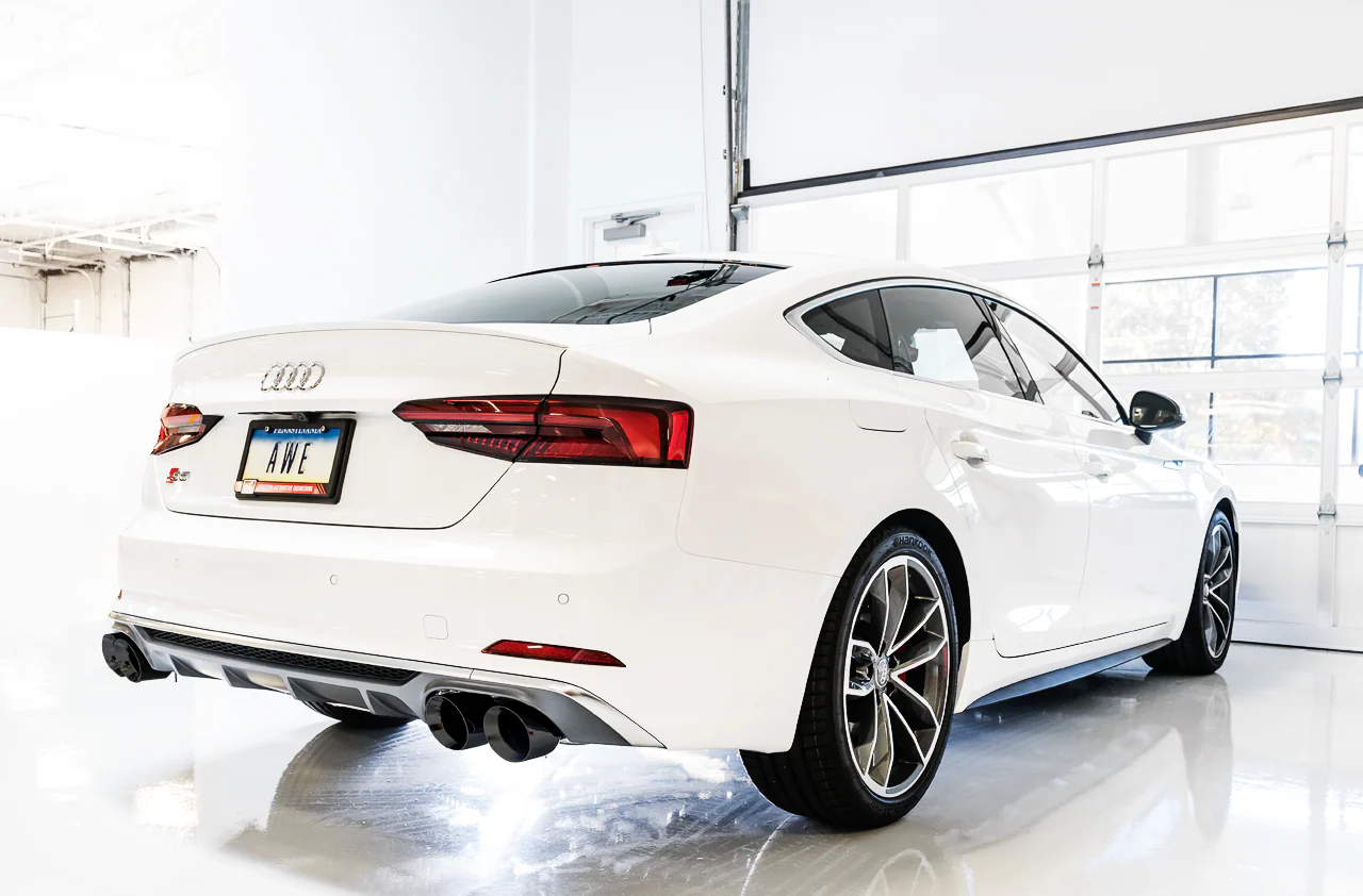 AWE Touring Edition Exhaust for Audi B9 S4 - Diamond Black 102mm Tips - Image 4