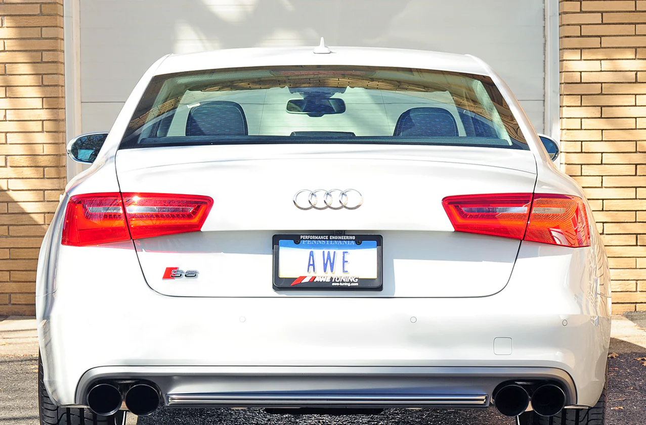 AWE Track Edition Exhaust for Audi C7 S6 4.0T - Diamond Black Tips - Image 3