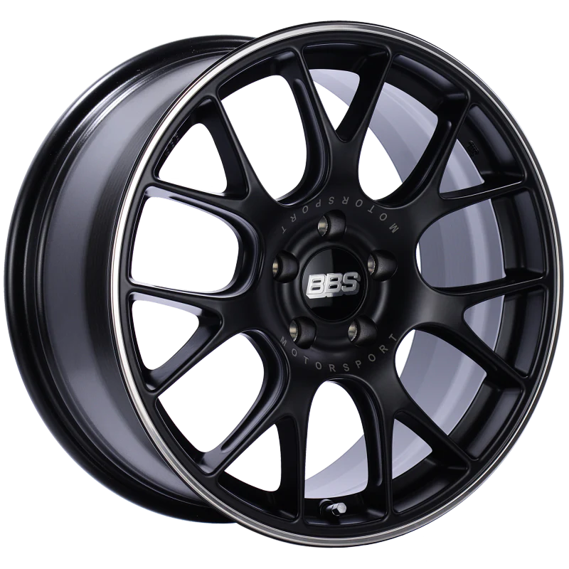 BBS CH-R 18x9 5x120 ET44 Satin Black Polished Rim Protector Wheel -82mm PFS/Clip Required