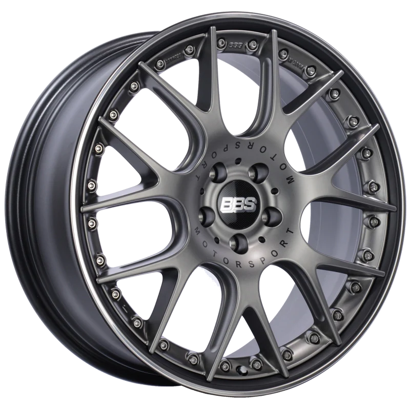 BBS CH-RII 20x8.5 5x120 ET32 Satin Platinum Center Black Lip SS Rim Prot Wheel -82mm PFS/Clip Req