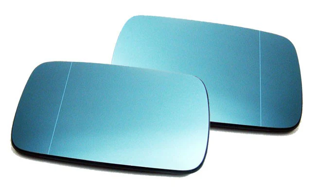 BMW E46 4-Door / E39 Mirror Split Glass Blue - Set