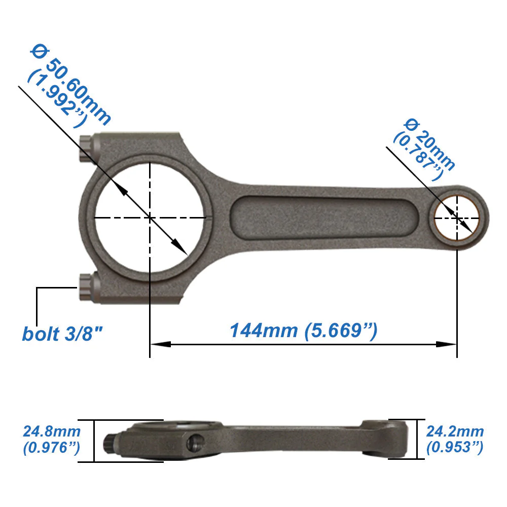 SPA TURBO Forged piston and Connecting rod kit + 118mm head stud + MLS decompression Head Gasket 1.5mm for VW 1.8 8V (83,75mm) 1000hp - Image 8