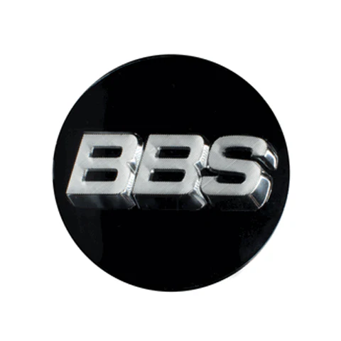 Genuine BBS RA / VZ / 5x100 RX-II / 5x100 CH / 5x100 CK 3D-Text Logo Cap Set (Black/Silver)