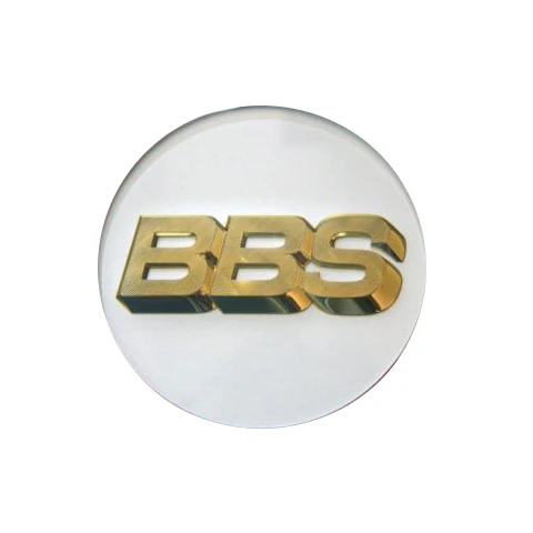 Genuine BBS RS / RM / RF 3D-Text Logo Cap Set (White/Gold)