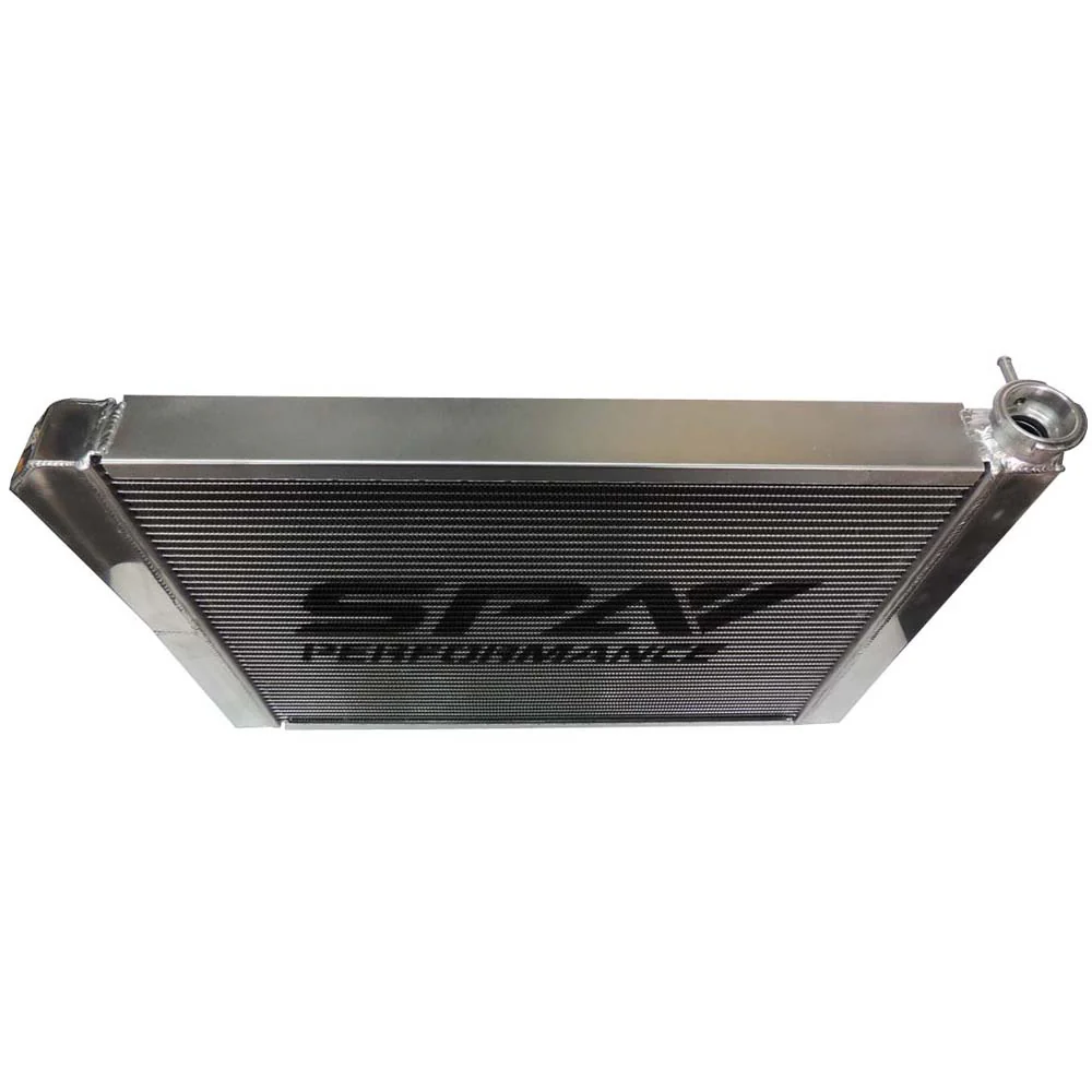 SPA TURBO Lightweight Late Model Radiator - Double Pass - 26.8" x 19.6" + Power Steering Tank Firewall Mount (Right Inlet) - Red Cap - Image 10