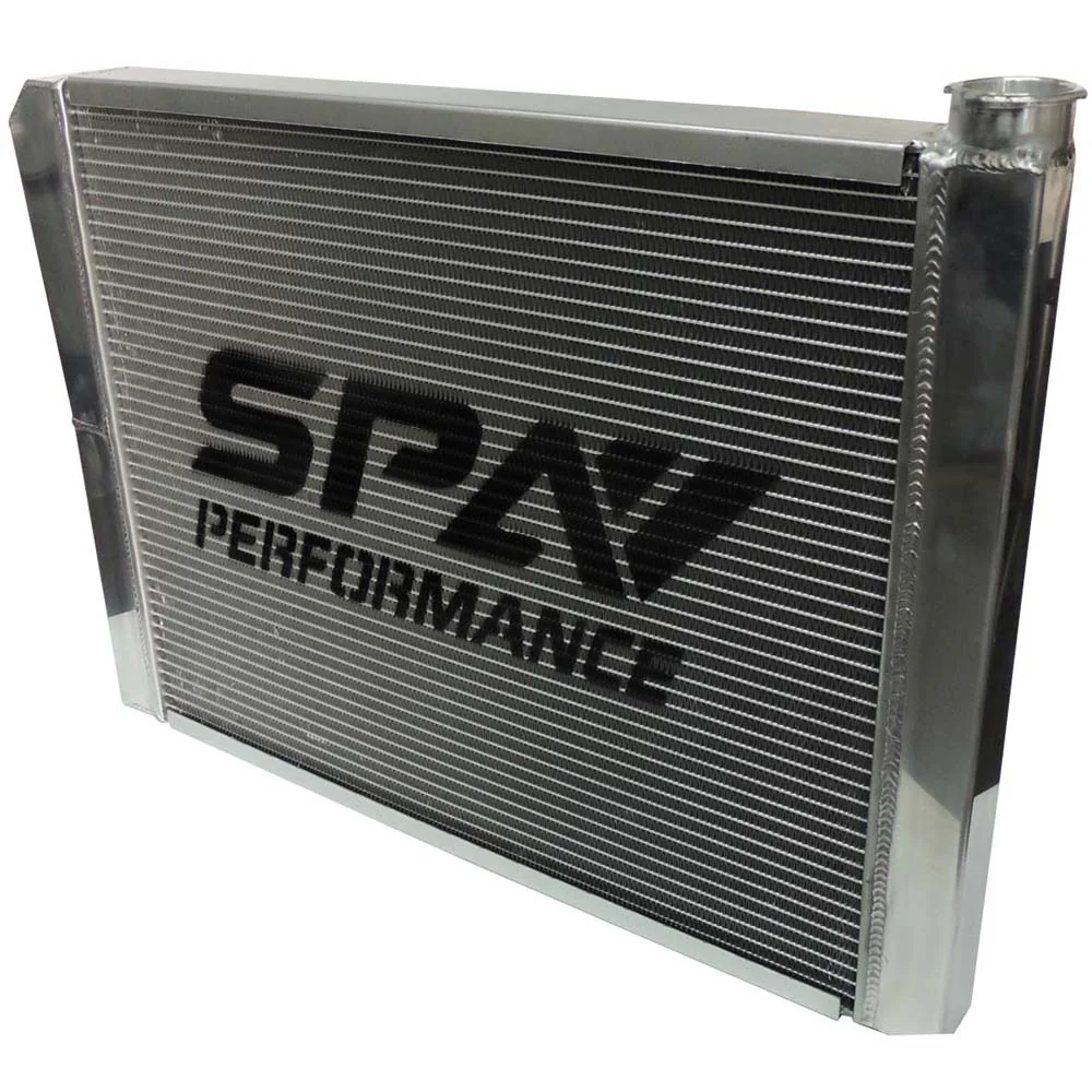 SPA TURBO Lightweight Late Model Radiator - Double Pass - 26.8" x 19.6" + Power Steering Tank Firewall Mount (Right Inlet) - Red Cap - Image 11
