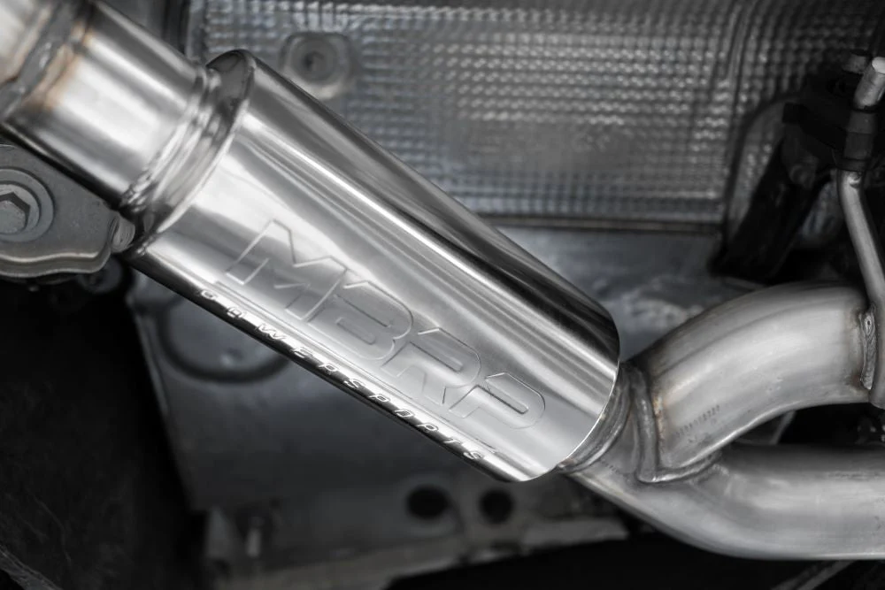 MBRP Armor Pro Series 2.5" Resonator Back, Dual Rear with Carbon Fiber Quad Tips - 2018-2023 Audi S5 Coupe / S4 Sedan (3.0L) - Image 4