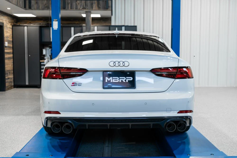 MBRP Armor Pro Series 2.5" Resonator Back, Dual Rear with Carbon Fiber Quad Tips - 2018-2023 Audi S5 Coupe / S4 Sedan (3.0L) - Image 8