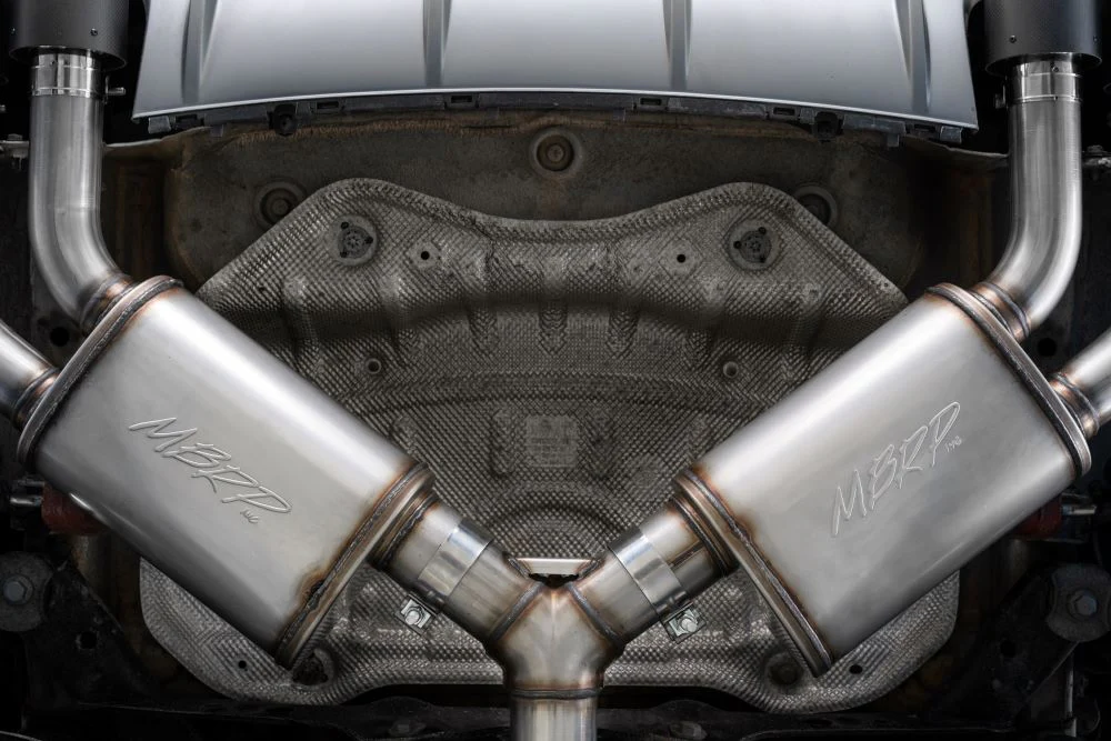 MBRP Armor Pro Series 3" Cat Back Exhaust, Quad Split Rear Exit w/ Carbon Fiber Tips - Audi 8V S3 - Image 4