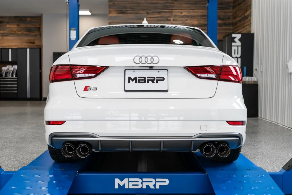 MBRP Armor Pro Series 3" Cat Back Exhaust, Quad Split Rear Exit w/ Carbon Fiber Tips - Audi 8V S3 - Image 8