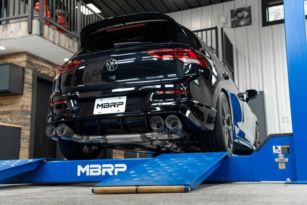 MBRP Volkswagen Golf R MK8 3" Cat-Back Quad Rear Exit w/ Carbon Fiber Tips (Active Exhaust) - Image 3