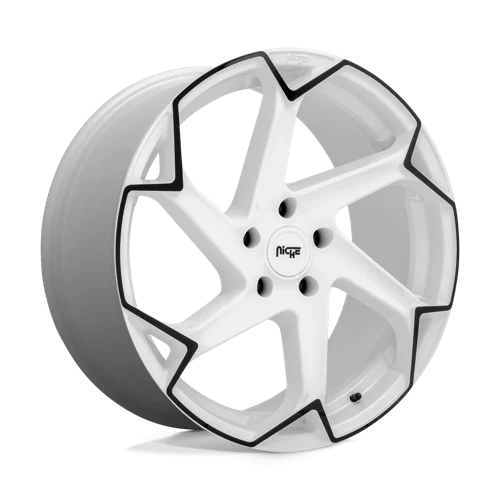 Niche M257 FLASH 20X9 5X112 ET38 GLOSS WHITE W/ BLACK