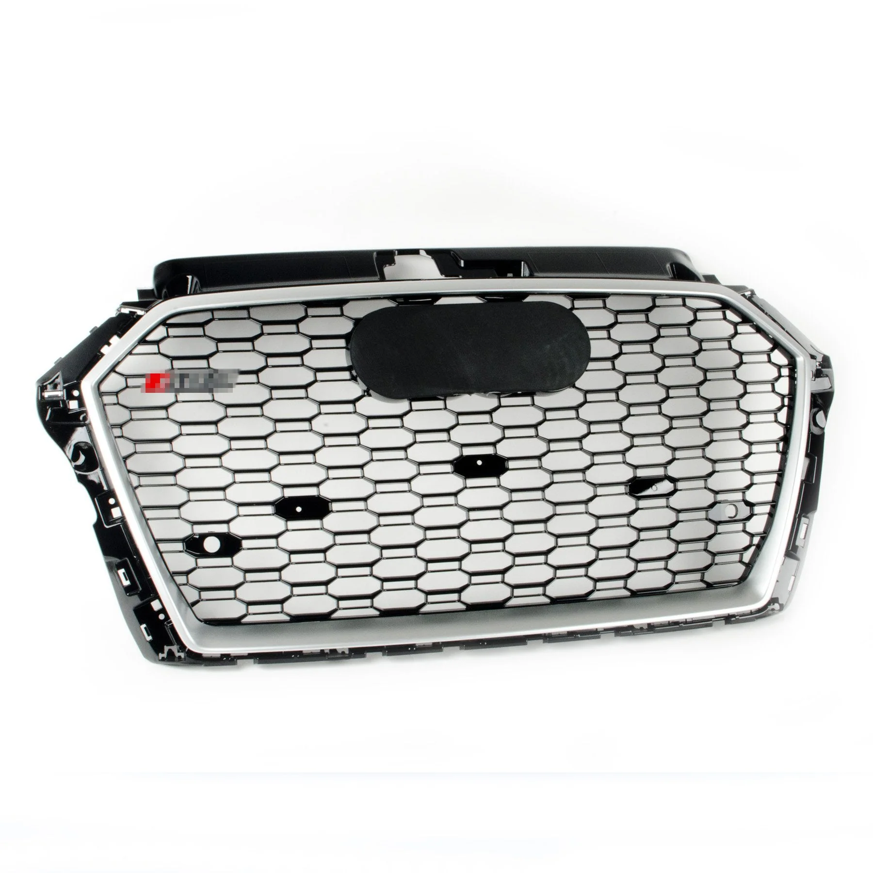 RS Style Grille for Audi 8V FACELIFT A3/S3 - Black With Silver Surround (with Active Cruise) - Black Quattro - CLEARANCE - Image 2