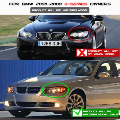 Spyder LED Halo Projector Headlights - BMW E90 3-Series (2006-2008) - Image 8