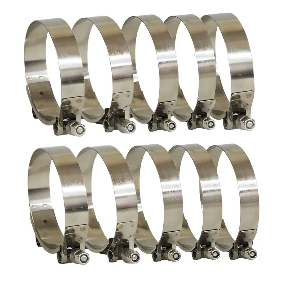 T-Bolt Hose Clamp 2" (2.244" to 2.559") Stainless Steel - 10 units