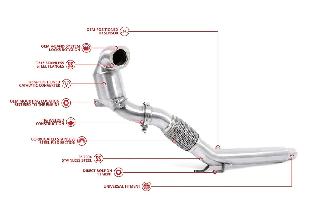 Unitronic Downpipe for 1.4TSI EA211 Gen2 - MK7 Jetta 1.4T - Image 7