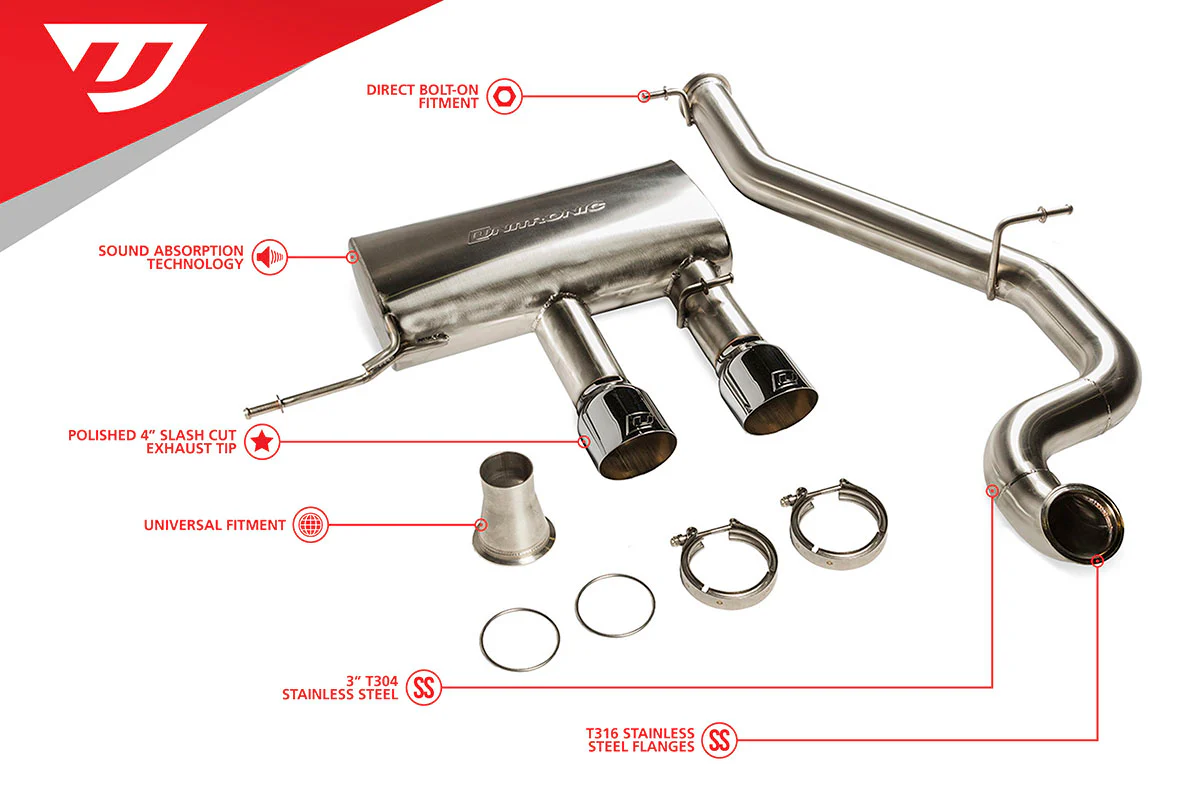 Unitronic MK6 Golf R 3" Cat-Back Exhaust System - Image 2