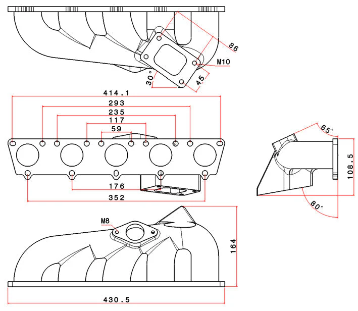 VW 5 cyl 2.5L 20v FSI T3 Turbo Exhaust Manifold + intake manifold - Image 4