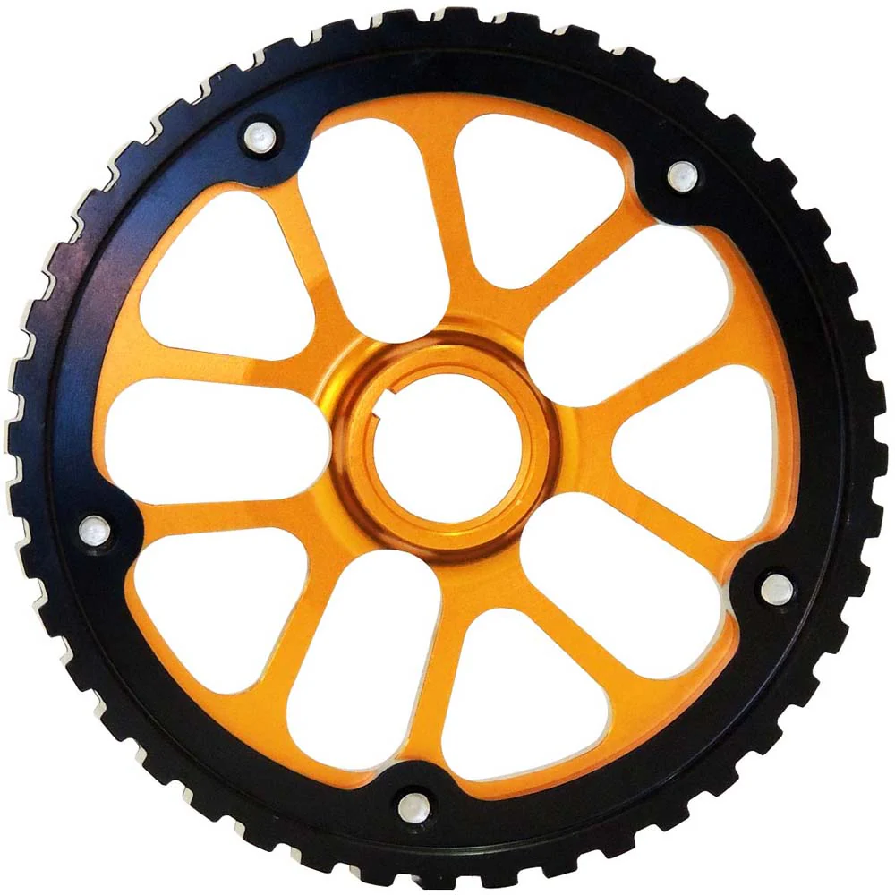 VW 74-98 8V Y series adjustable cam gear pulley + lightweight intermediate shaft pulley - Black/Gold - Image 6