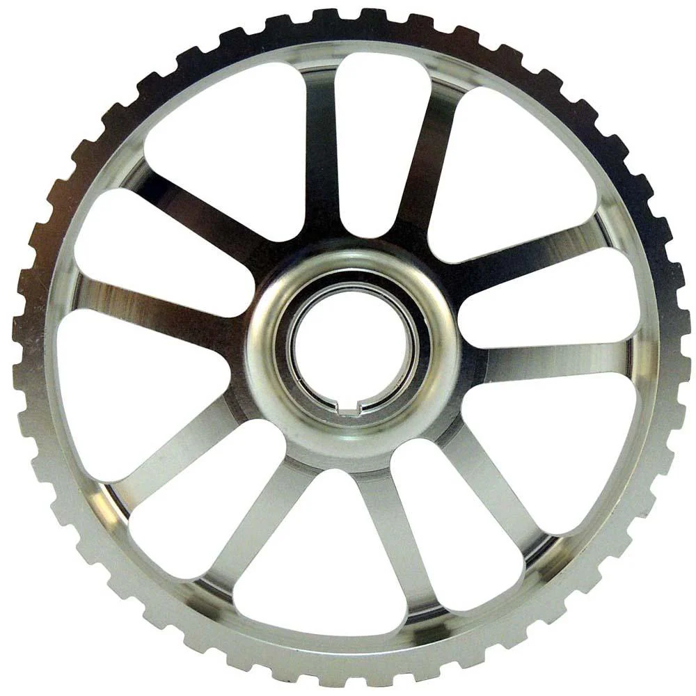 VW 74-98 8V Y series adjustable cam gear pulley + lightweight intermediate shaft pulley - Black/Silver - Image 2