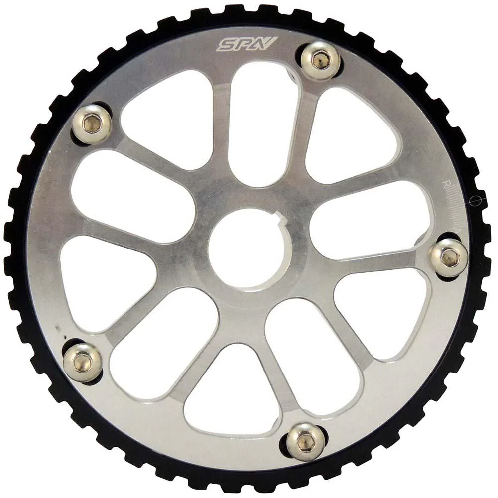 VW 74-98 8V Y series adjustable cam gear pulley + lightweight intermediate shaft pulley - Black/Silver - Image 6