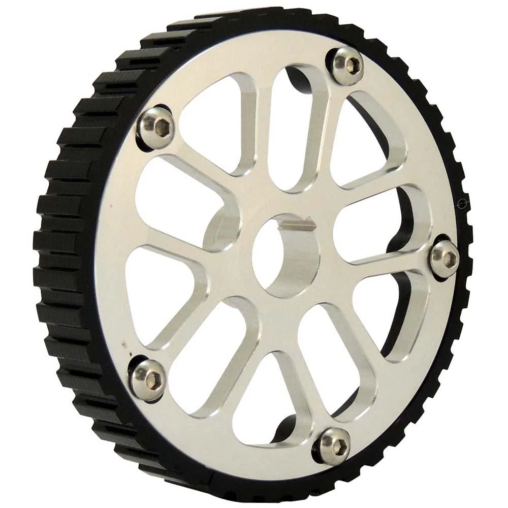 VW 74-98 8V Y series adjustable cam gear pulley + lightweight intermediate shaft pulley - Black/Silver - Image 7