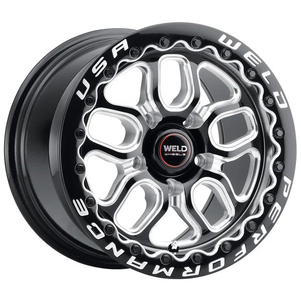 Weld Racing Laguna Beadlock 17x10 / 5x120 BP / ET42 / 7.15in BS / 78.1 CB Wheel - Gloss Black Milled
