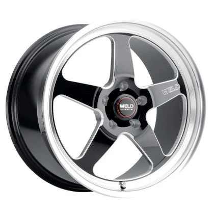 Weld Racing S155 Ventura Drag 18x8 / 5x120 BP / ET15 / 5.1in BS / 78.1 CB Wheel - Gloss Black Milled