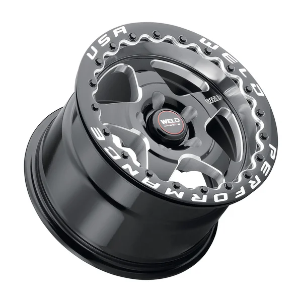 Weld Racing S904 Ventura Bead Lock 17x10 / 5x120 BP / ET42 / 7.15in BS / 78.1 CB Wheel - Gloss Black Milled - Image 3